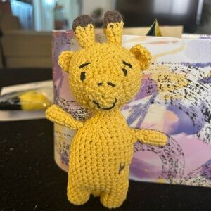 Handmade Yellow Giraffe Crochet Toy
